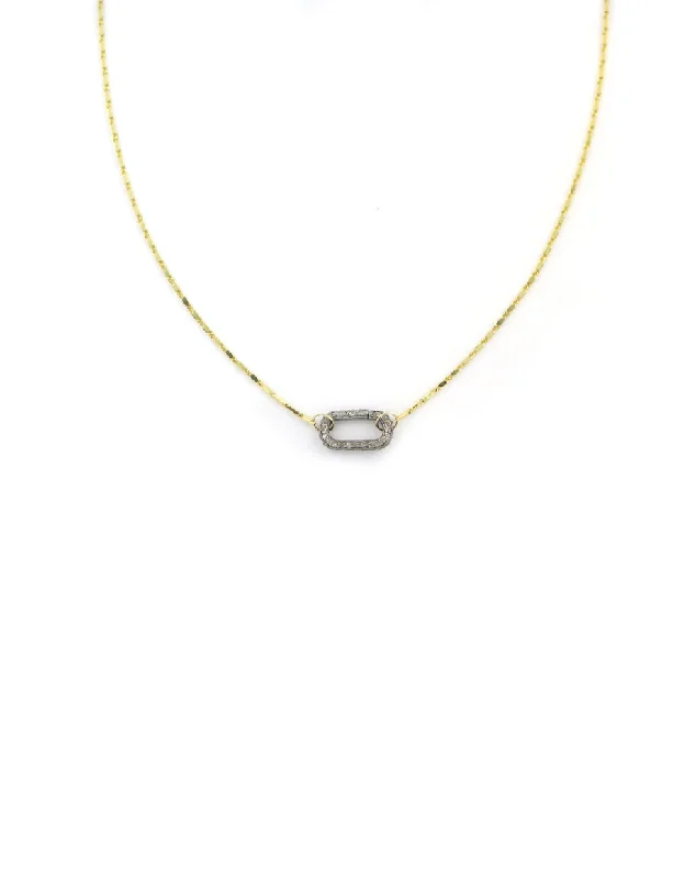 sterling silver necklace for men -The Luxe Lexi Lock Necklace: Tiny Gold Bar Chain