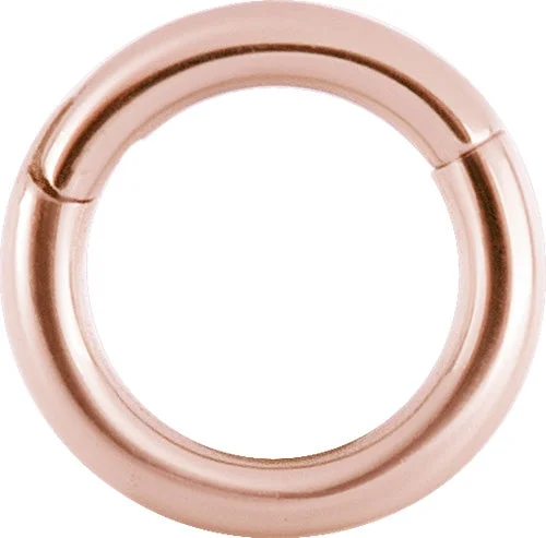 rose gold wedding bands-Titanium Rose Gold Hinged Segment Ring 16 Gauge - T-RG-BHSR