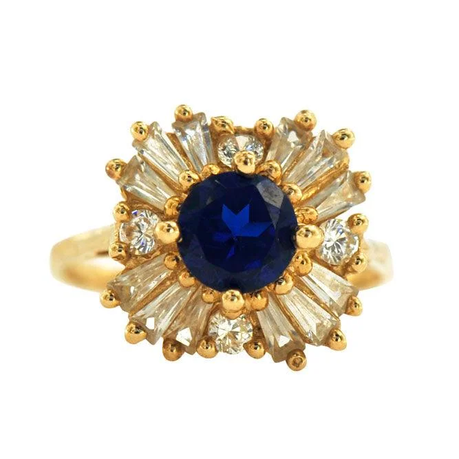 vintage silver rings-TVJ1915 - Gemstone Gold Ring