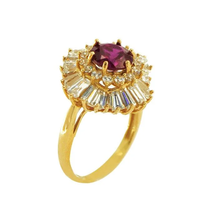 sterling silver rings-TVJ1913 - Gemstone Gold Ring