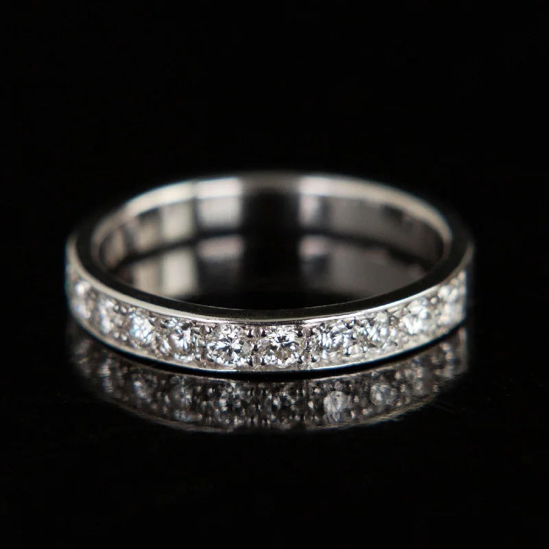 affordable diamond rings-Vintage Diamond Channel Band | 14k White Gold