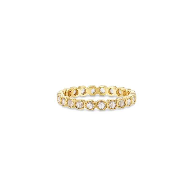 women’s chunky rings-2mm Crown Bezel Diamond Eternity Ring