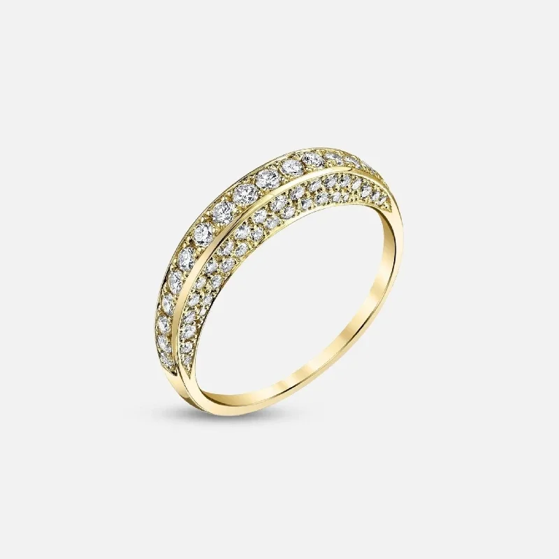 minimalist rings for women-Arc Ring with All Over Diamonds