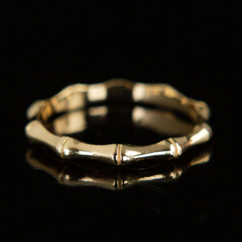 emerald engagement rings-Vintage Bamboo Band |  14k Gold