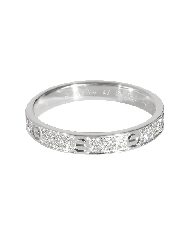 diamond rings for men-Cartier Love Diamond Wedding Band in 18k White Gold 0.19 CTW