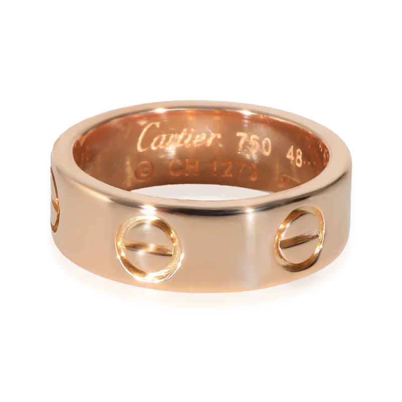 rose gold wedding bands-Cartier Love Fashion Ring in 18k Rose Gold