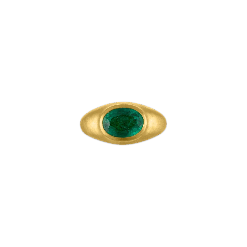 diamond band rings-Emerald Faceted Roz Ring