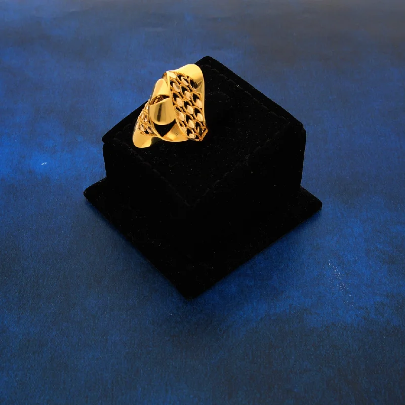 simple gold rings-Gold Amory Stud Design Ring 21KT - FKJRN21K8848