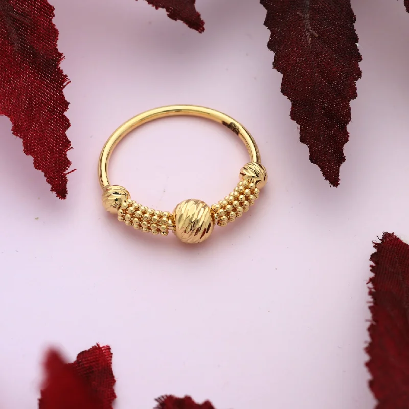 women’s wedding sets-Gold Stud Ball Design Ring 18KT - FKJRN18K9217