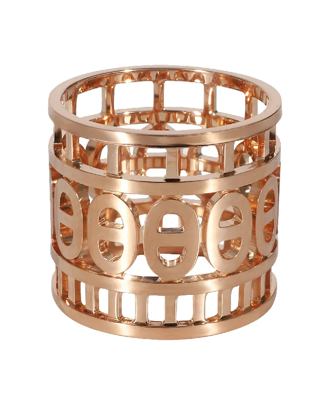 trendy rings for women-Hermès Chaine D'Ancre Ring in 18K Rose Gold