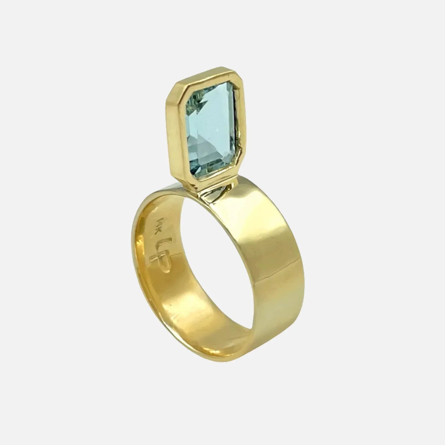 fashion rings for wedding-Perched Setting Ring with Aquamarine