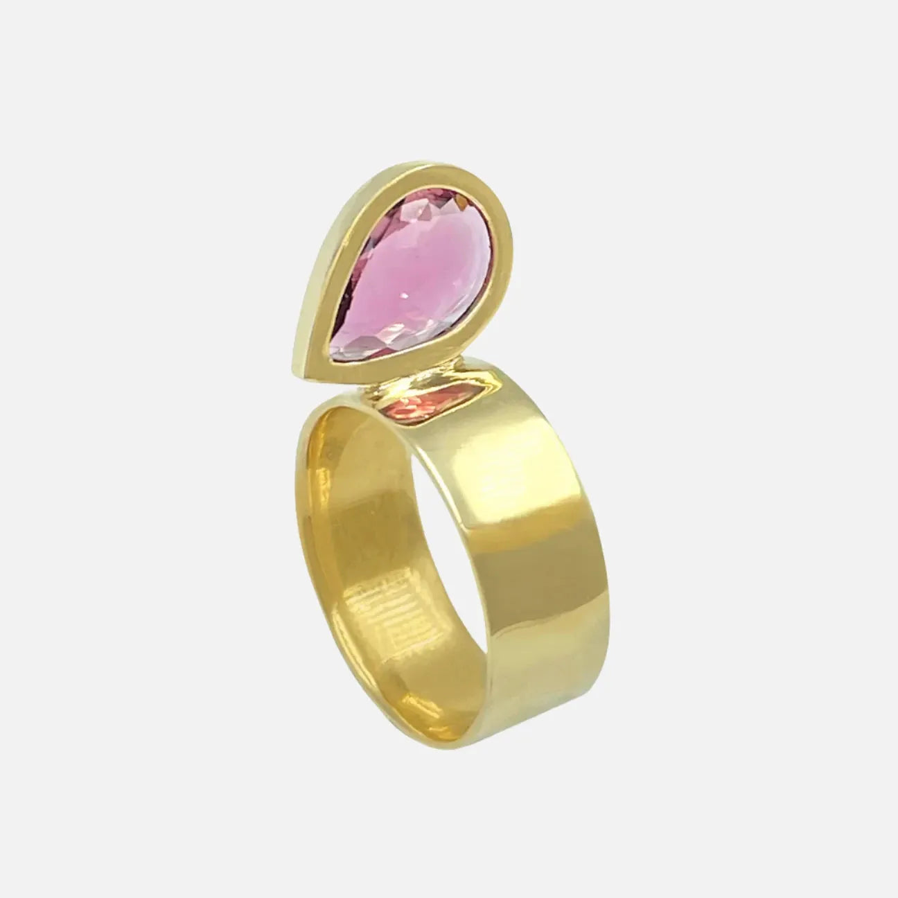 luxury rings for special occasions-Perched Setting Ring with Pink Tourmaline