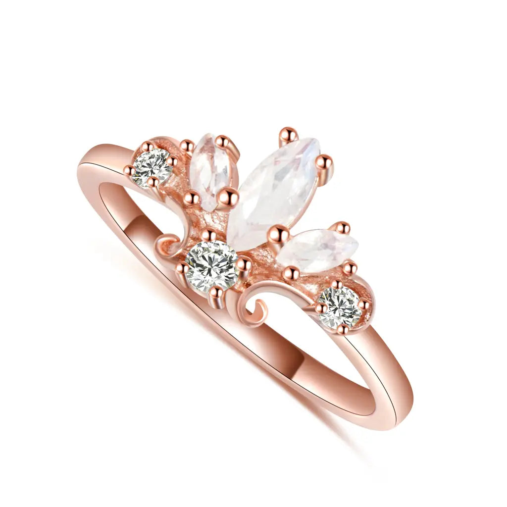 large gemstone rings for women-Melody Ring (Rose Gold)