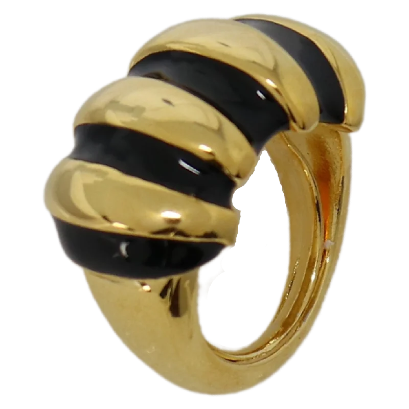 affordable wedding rings-Black Enamel Shrimp Adjustable Ring