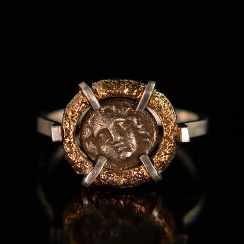 diamond engagement rings for women-Relic Ancient Coin Ring No. 1