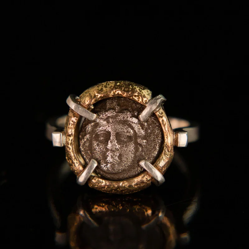 cheap wedding rings-Relic Ancient Coin Ring No. 2