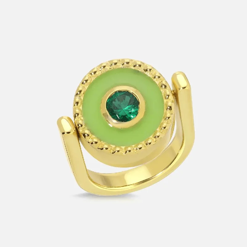 colorful gemstone rings-Reversible Coin Ring