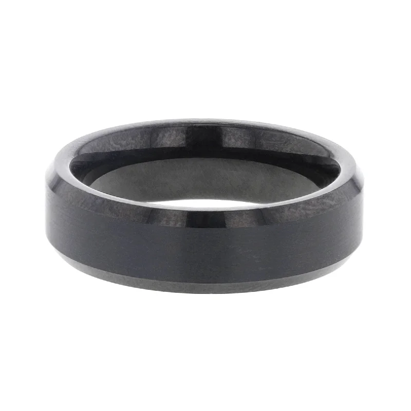 women’s eternity rings-Rio Black Tungsten 6mm Wedding Ring