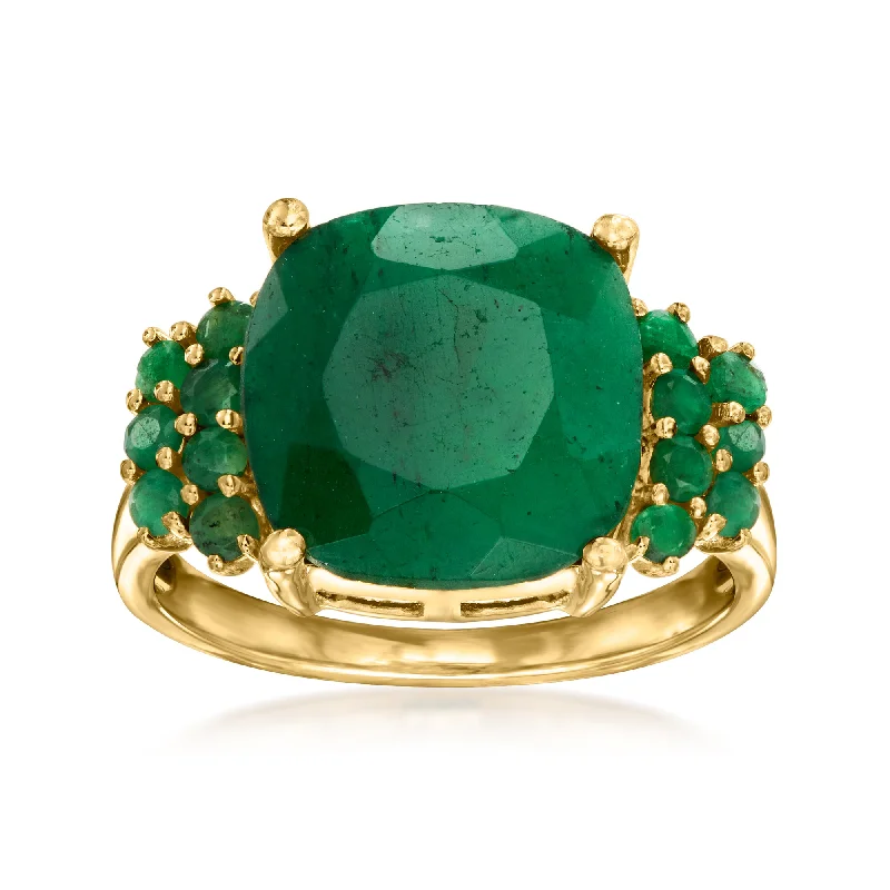 simple gold rings-Ross-Simons Emerald Ring in 18kt Gold Over Sterling