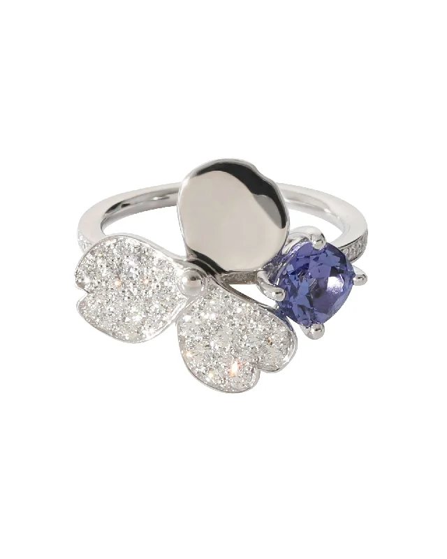 custom engraved rings-Tiffany & Co. Paper Flowers Tanzanite Fashion Ring in  Platinum 0.3 CTW