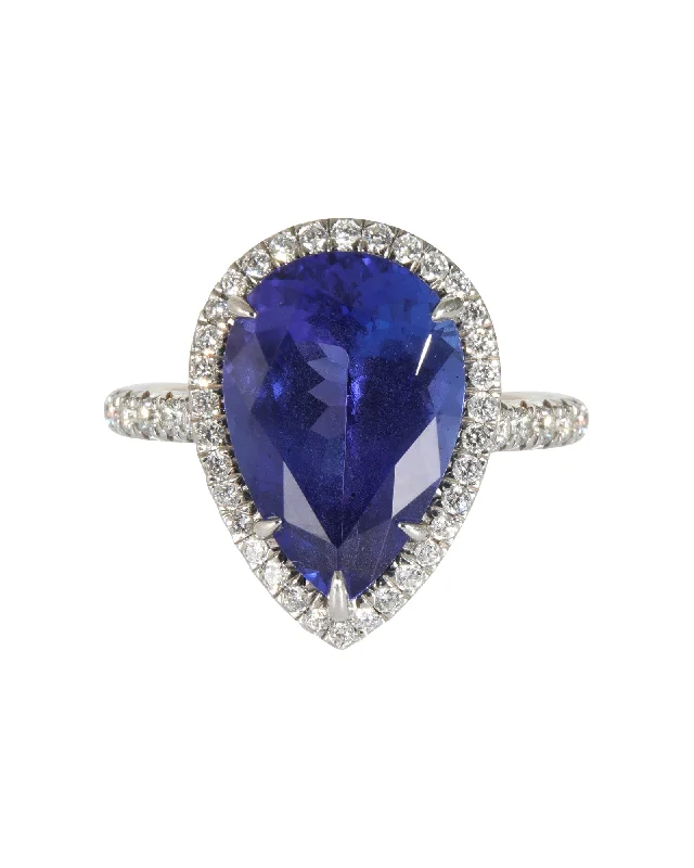 engagement rings for women-Tiffany & Co. Soleste Pear Tanzanite in Platinum 5.90 CT