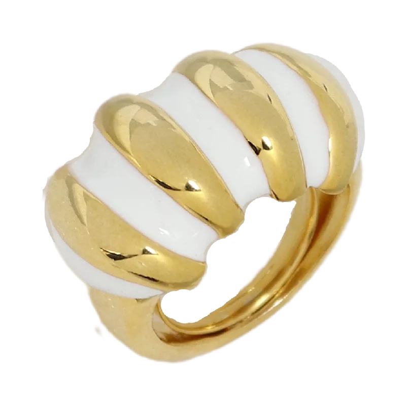 best men’s rings-White Enamel Shrimp Adjustable Ring