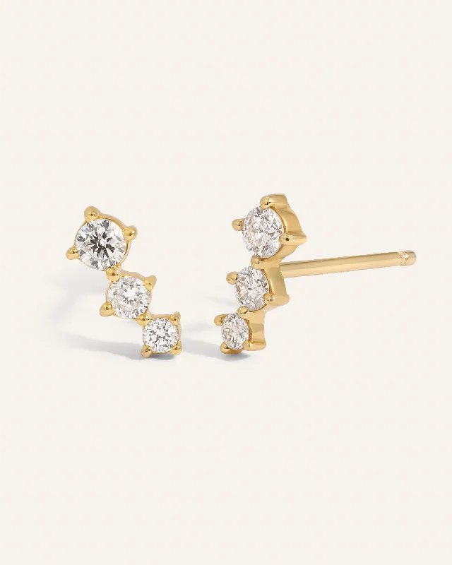 vintage crystal stud earrings for women -Alma Earrings