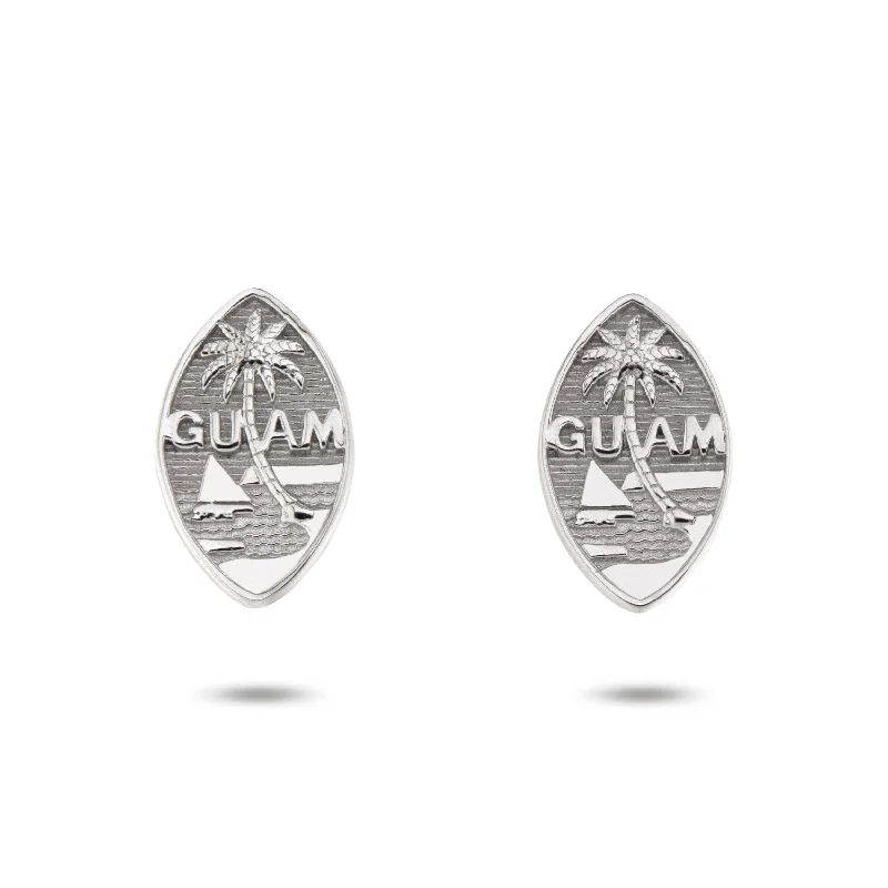 rose gold stud earrings for girls -Solid Silver Guam Seal Earrings | Filled