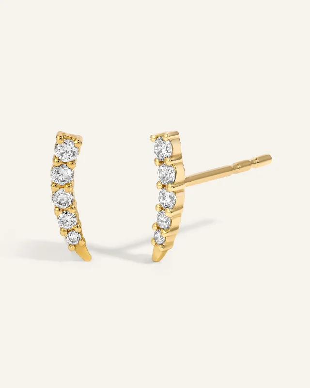 gold stud earrings for women -Claw Studs