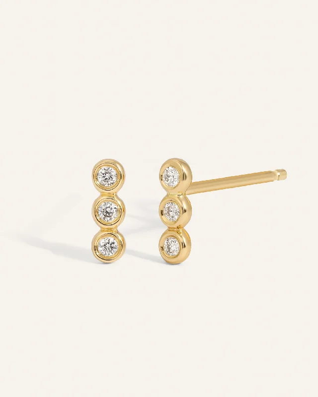 diamond heart stud earrings for gifts -Diamond Issa Earrings