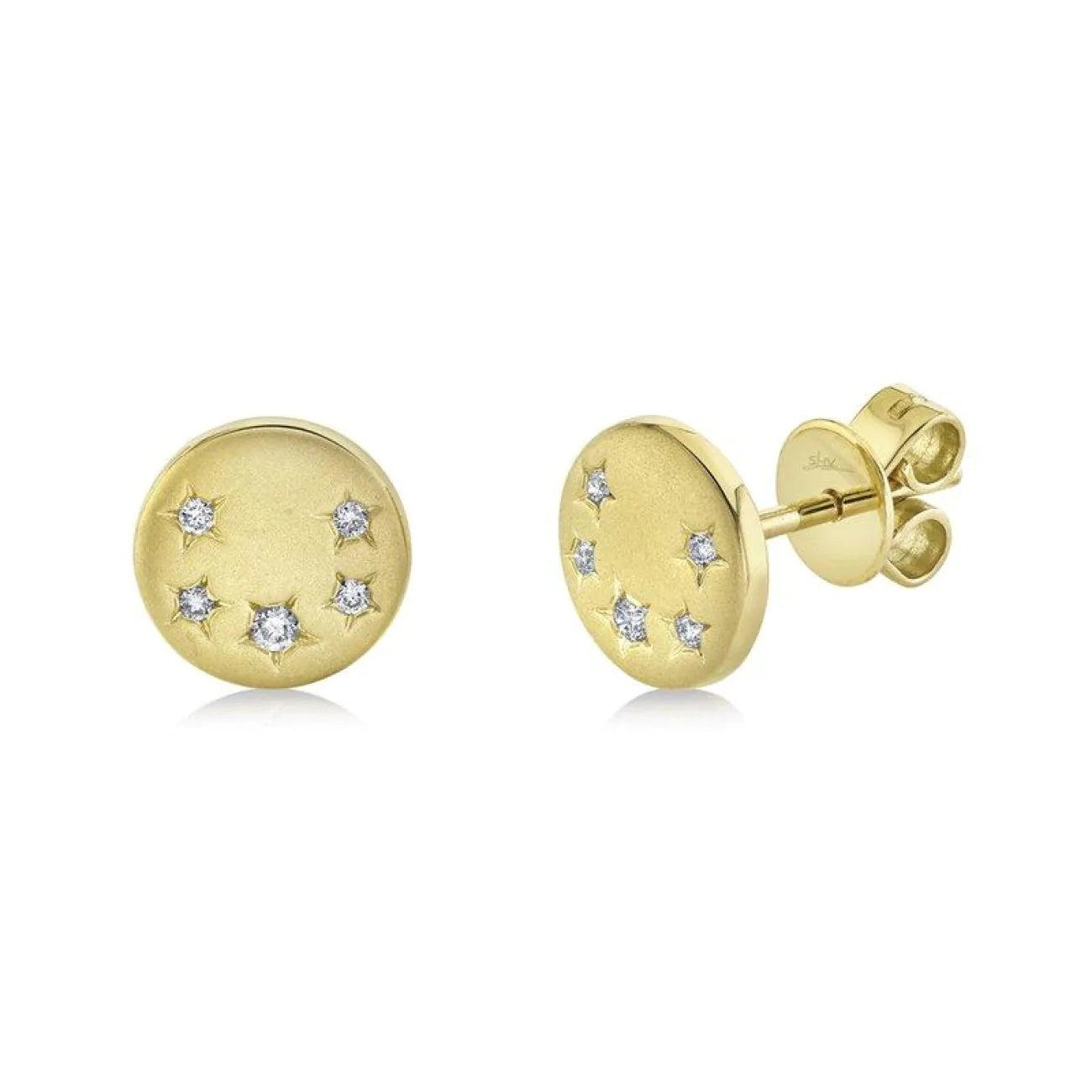 rose gold stud earrings for women -Diamond Star Stud Earrings