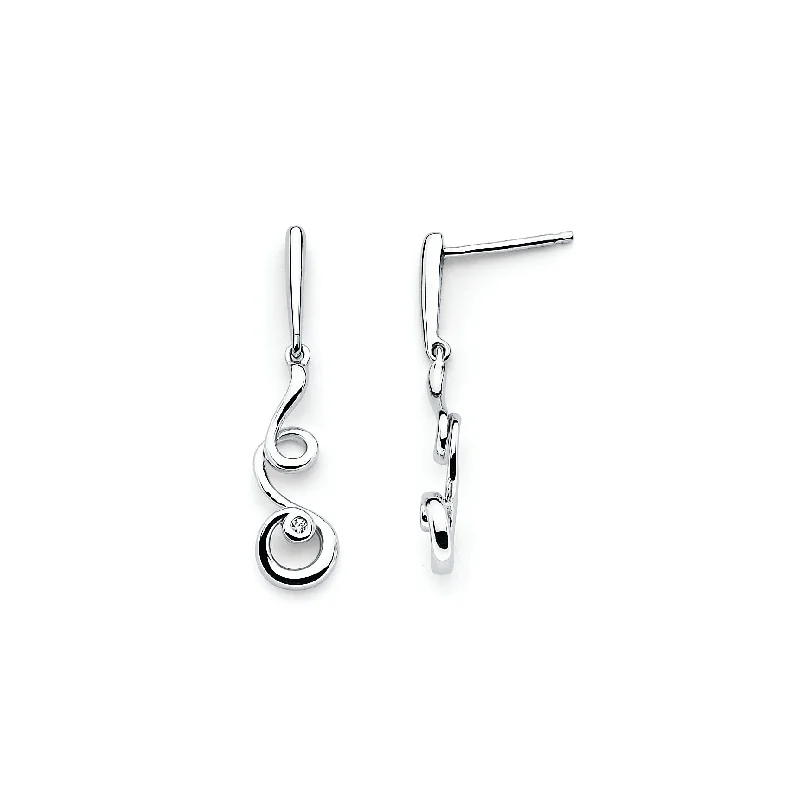 geometric stud earrings for women -Diva Diamonds® Curly Q Earrings