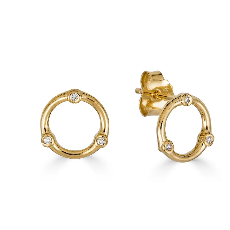 men’s gold stud earrings -Belleni Diamond Earrings