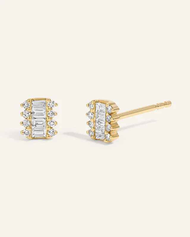 gold cross stud earrings for women -Eileen Earrings