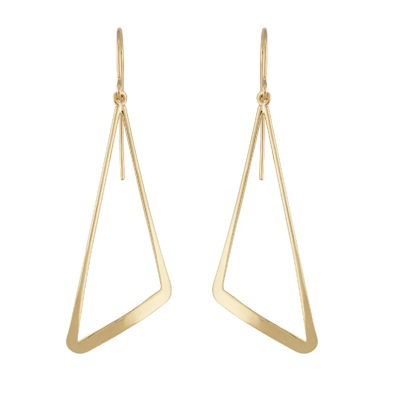 rose gold stud earrings for girls -Flat Triangle Drop Earrings