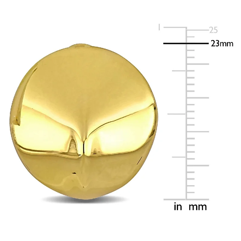 gold stud earrings for women -Miadora 23mm Round Design Stud Earrings in 14K Yellow Gold