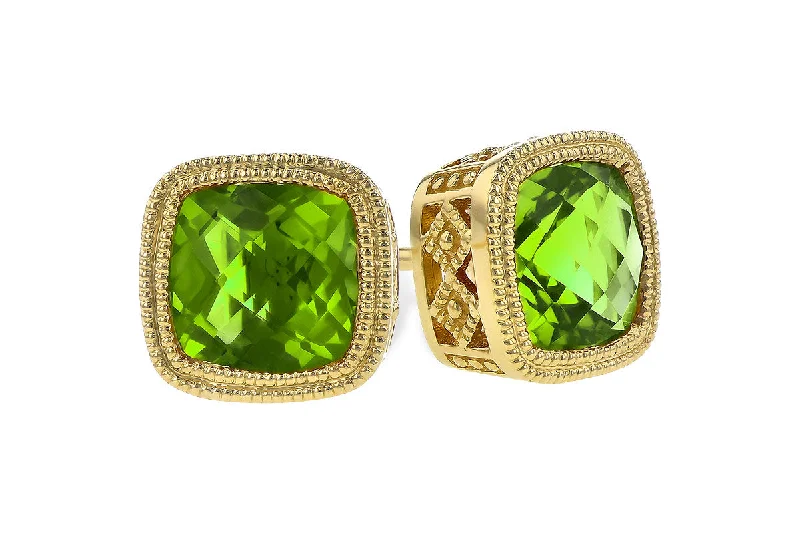 gold flower stud earrings for women -Peridot Earrings