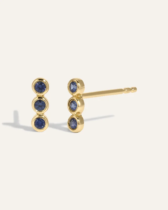 sparkling diamond stud earrings for formal events -Sapphire Issa Earrings