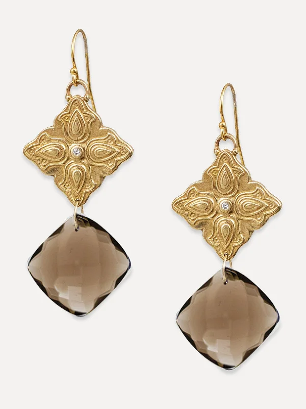 silver and gold stud earrings for fashion lovers -Shiva Cushion Earrings