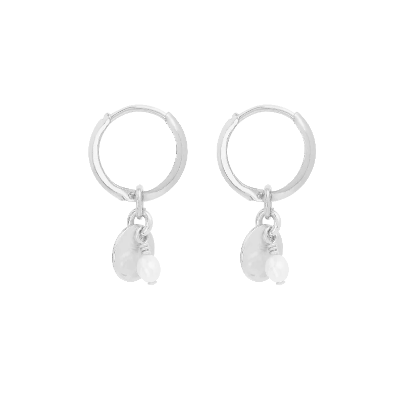 small diamond stud earrings for everyday wear -Sia Mini Hoop Earrings - Silver