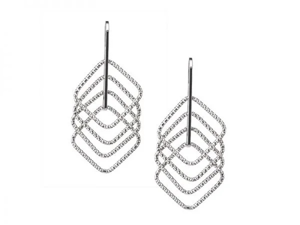 vintage-inspired stud earrings for women -Silver Square Up Earrings