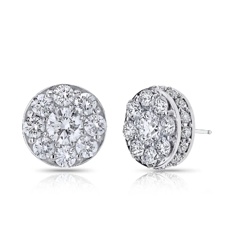 gold stud earrings for women -Spark Diamond Illusion Earrings 1.48cttw/18KW