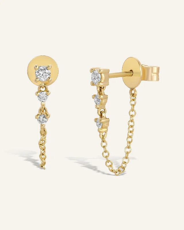 pearl and diamond stud earrings for weddings -Tao Earrings