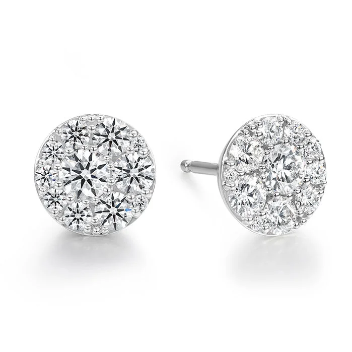 stylish stud earrings for parties -Tessa Diamond Circle Earrings