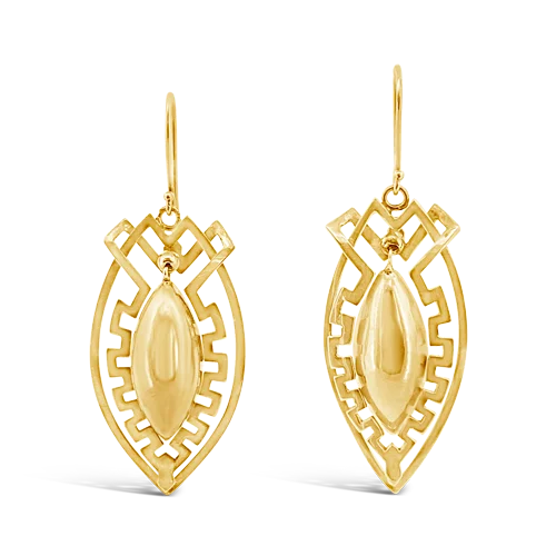 cubic zirconia stud earrings for women -Antique Victorian Gold Earrings