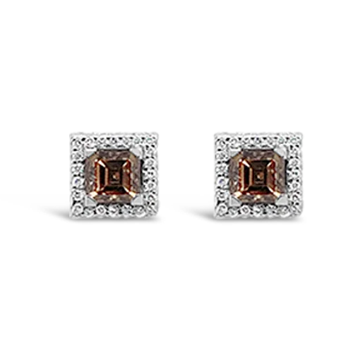 statement stud earrings for fashion lovers -Brown Diamond Estate Earrings