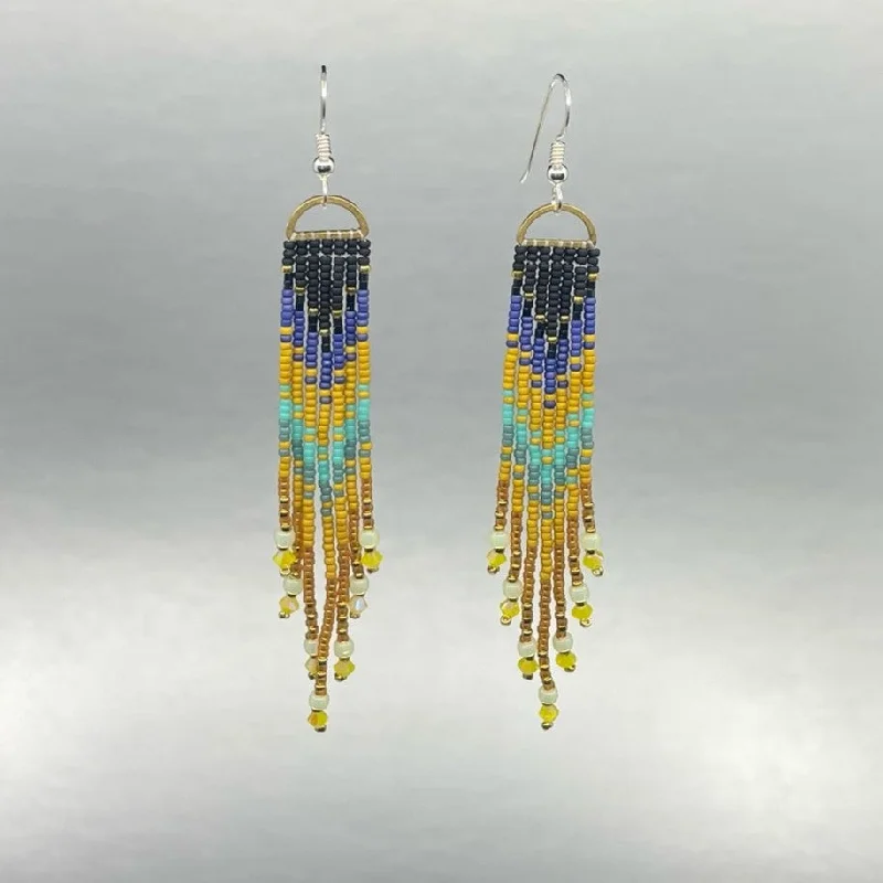 stylish stud earrings for everyday wear -Pook Mini Beaded Fringe Earrings