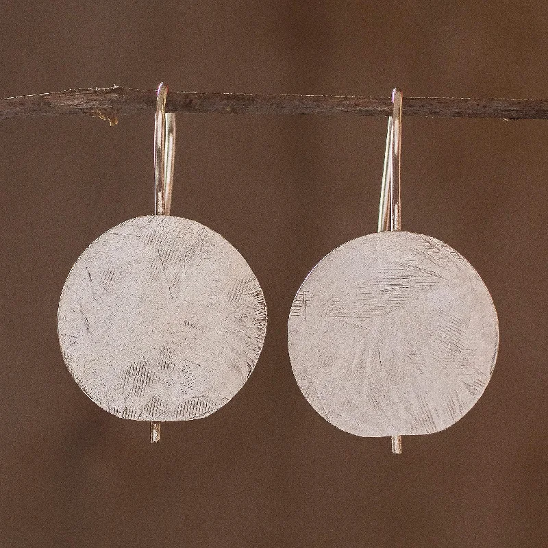 simple stud earrings for sensitive ears -Costa Rican Moon Costa Rican Sterling Silver Geometric Drop Earrings