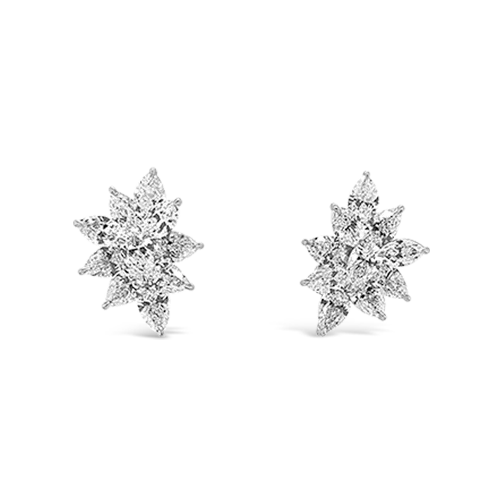 sterling silver stud earrings for men -Diamond Cluster Earrings