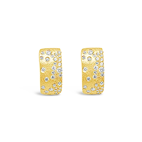 zodiac stud earrings for astrology lovers -Diamond Confetti Huggie Earrings